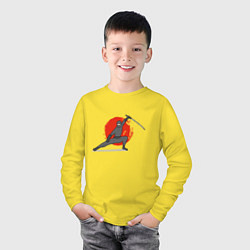 Лонгслив хлопковый детский Ninja Z, цвет: желтый — фото 2