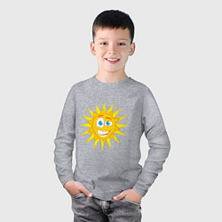 Лонгслив хлопковый детский Летнее солнце, цвет: меланж — фото 2