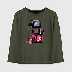 Лонгслив хлопковый детский Лаки, цвет: меланж-хаки
