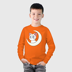 Лонгслив хлопковый детский Artemis, цвет: оранжевый — фото 2