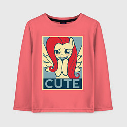 Лонгслив хлопковый детский Fluttershy cute, цвет: коралловый