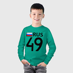 Лонгслив хлопковый детский RUS 49, цвет: зеленый — фото 2