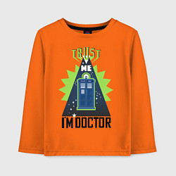 Лонгслив хлопковый детский Trust me, i'm doctor who, цвет: оранжевый