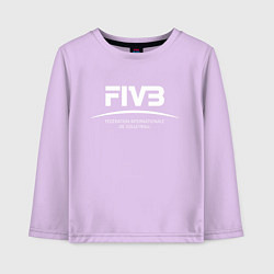 Лонгслив хлопковый детский FIVB ВОЛЕЙБОЛ, цвет: лаванда