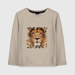 Лонгслив хлопковый детский Лев, цвет: миндальный