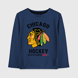 Лонгслив хлопковый детский CHICAGO BLACKHAWKS NHL, цвет: тёмно-синий