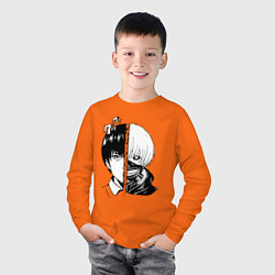 Лонгслив хлопковый детский Токийский гуль, цвет: оранжевый — фото 2
