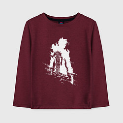 Лонгслив хлопковый детский Поднятие уровня в одиночку, цвет: меланж-бордовый