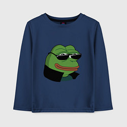 Лонгслив хлопковый детский Pepe в очках EZ, цвет: тёмно-синий