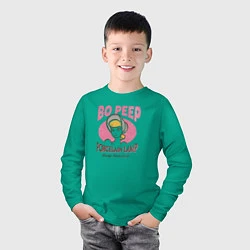 Лонгслив хлопковый детский Bo Peep, цвет: зеленый — фото 2