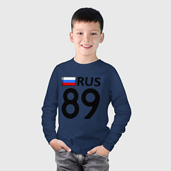 Лонгслив хлопковый детский RUS 89, цвет: тёмно-синий — фото 2
