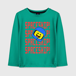 Лонгслив хлопковый детский Spaceship, цвет: зеленый