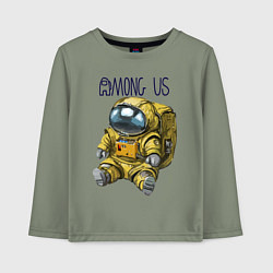 Лонгслив хлопковый детский Among Us, цвет: авокадо