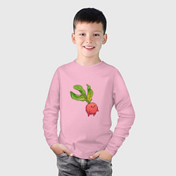 Лонгслив хлопковый детский Милая редиска, цвет: светло-розовый — фото 2