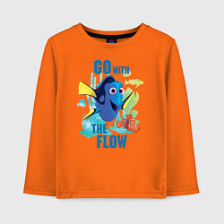 Лонгслив хлопковый детский Go With The Flow, цвет: оранжевый