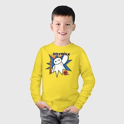 Лонгслив хлопковый детский Бэймакс Город Героев 6, цвет: желтый — фото 2