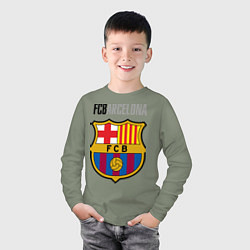 Лонгслив хлопковый детский Barcelona FC, цвет: авокадо — фото 2