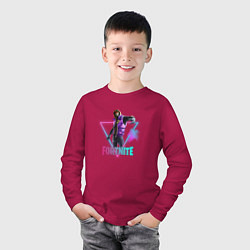 Лонгслив хлопковый детский Фортнайт, цвет: маджента — фото 2