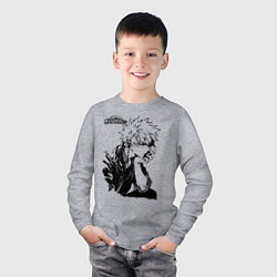 Лонгслив хлопковый детский Моя геройская академия, цвет: меланж — фото 2