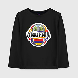 Лонгслив хлопковый детский Армения, цвет: черный