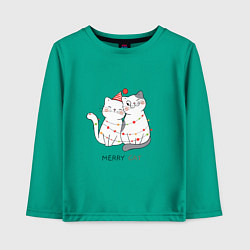Лонгслив хлопковый детский Merry Cat, цвет: зеленый
