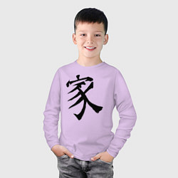 Лонгслив хлопковый детский Японский иероглиф Семья, цвет: лаванда — фото 2