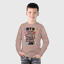 Лонгслив хлопковый детский BTS BT21, цвет: пыльно-розовый — фото 2