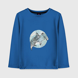 Лонгслив хлопковый детский Акула-молот, цвет: синий