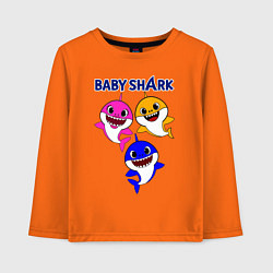 Лонгслив хлопковый детский Baby Shark, цвет: оранжевый