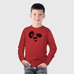 Лонгслив хлопковый детский Панда, цвет: красный — фото 2