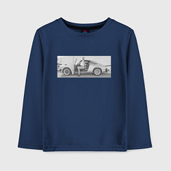 Лонгслив хлопковый детский Porshe, цвет: тёмно-синий