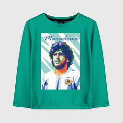 Лонгслив хлопковый детский Марадона золотой мальчик, цвет: зеленый