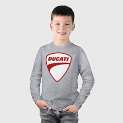 Лонгслив хлопковый детский Ducati Logo Дукати Лого Z, цвет: меланж — фото 2