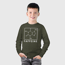 Лонгслив хлопковый детский Структура Кофеина, цвет: меланж-хаки — фото 2