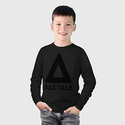 Лонгслив хлопковый детский Bastille, цвет: черный — фото 2