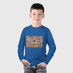 Лонгслив хлопковый детский Котенок Персидский, цвет: синий — фото 2