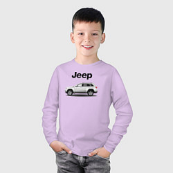Лонгслив хлопковый детский Jeep, цвет: лаванда — фото 2