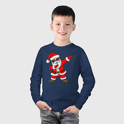 Лонгслив хлопковый детский Dabing Santa, цвет: тёмно-синий — фото 2