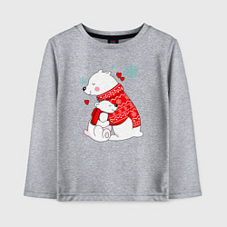 Лонгслив хлопковый детский Медведица с медвежонеком, цвет: меланж