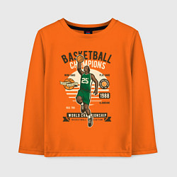 Лонгслив хлопковый детский Баскетбол, цвет: оранжевый