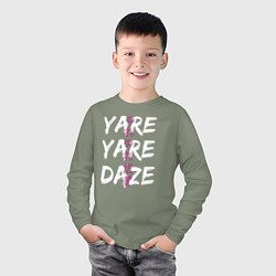 Лонгслив хлопковый детский YARE YARE DAZE, цвет: авокадо — фото 2