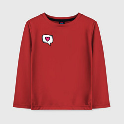 Лонгслив хлопковый детский Сердце, цвет: красный
