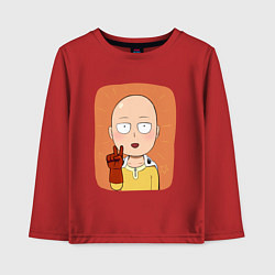 Лонгслив хлопковый детский Сайтама One Punch Man, цвет: красный