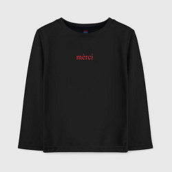 Лонгслив хлопковый детский Merci, цвет: черный