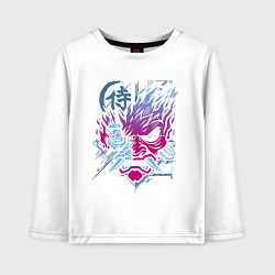 Лонгслив хлопковый детский Cyberpunk 2077 Геометрия, цвет: белый