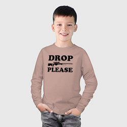 Лонгслив хлопковый детский Drop Please, цвет: пыльно-розовый — фото 2