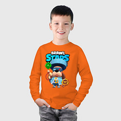 Лонгслив хлопковый детский Генерал Гавс brawl stars, цвет: оранжевый — фото 2