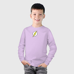 Лонгслив хлопковый детский 8 Bit The Flash, цвет: лаванда — фото 2