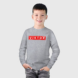 Лонгслив хлопковый детский ВикторViktor, цвет: меланж — фото 2