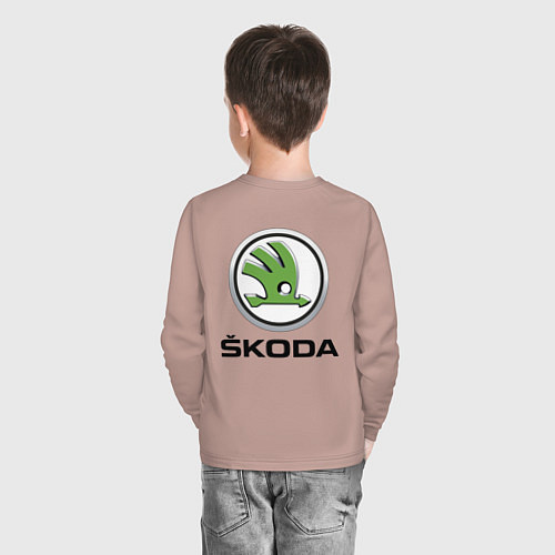 Детский лонгслив Шкодавод спина Z / Пыльно-розовый – фото 4